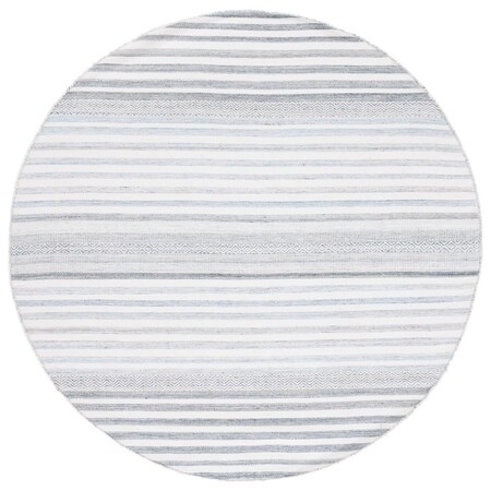 Safavieh 6 x 6 ft. Kilim Contemporary Hand Woven Round Rug; Ivory & Light Blue KLM277M-6R